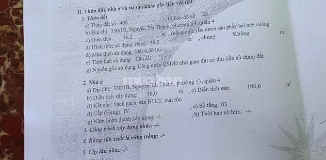 Cần bán nhà cấp 4, cách mt Nguyễn Tất Thành 20m