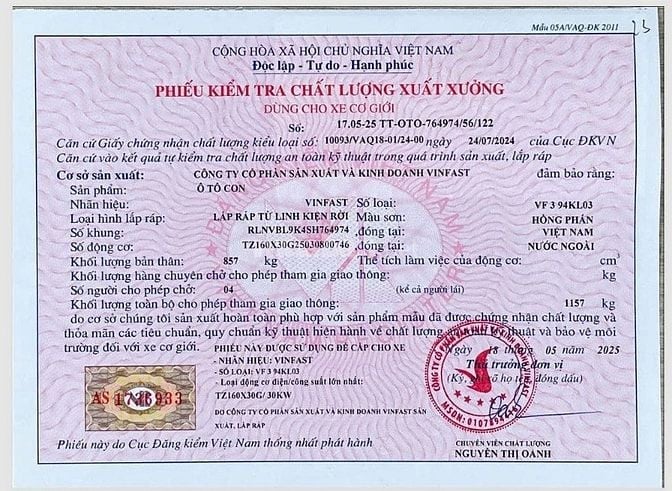 THÔNG BÁO TÌM PHIẾU XUẤT XƯỞNG BỊ THẤT LẠC