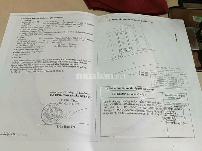 Bán nhà hẻm 4m(XH) Mai Xuân Hưởng, P.4, Q.6 giá 4.1 tỷ