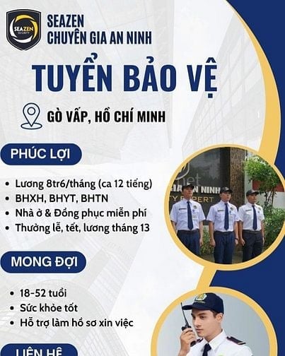 Tuyển gấp 8 NV Bảo vệ trực Trường học QUỐC TẾ UTS , Quận Gò Vấp HCM 
