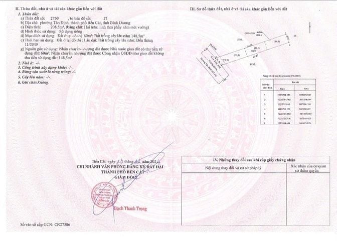 Đất nền Tân Định, mặt tiền, đường nhựa, sổ sẵn