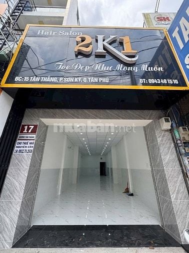 CHO THUÊ NHÀ MẶT TIỀN ĐƯỜNG TÂN THẮNG , NGAY AEON TÂN PHÚ 