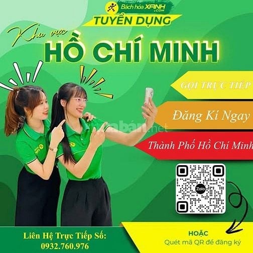 Hệ Thống Bách Hoá Xanh Tuyển Dụng Nhân Sự Nam Nữ 