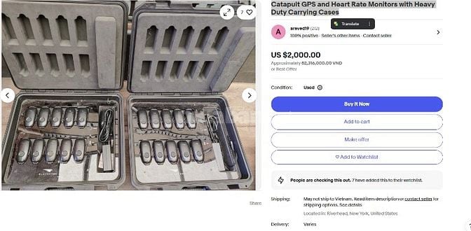 Thiết bị  GPS Playertek của Catapult