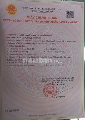 Bán nhà số 173 Trần Huy Liệu, Phường 8, Quận Phú Nhuận