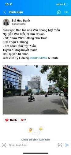 Cho thuê nhà mặt tiền Phan xích Long, Phú nhuận, 1 hầm ,4lầu, 80 tr/t