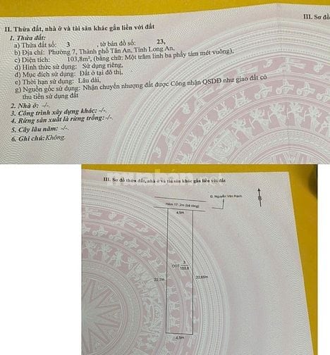 Cần bán nền đất hẻm 17 Nguyễn Văn Rành, Phường 7, TP Tân An, Long An