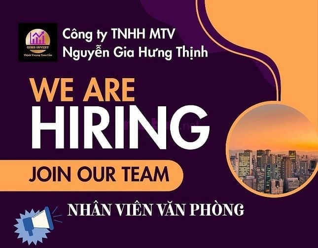 CÔNG TY CẦN TUYỂN NHÂN VIÊN TƯ VẤN LÀM VIỆC TẠI VĂN PHÒNG 