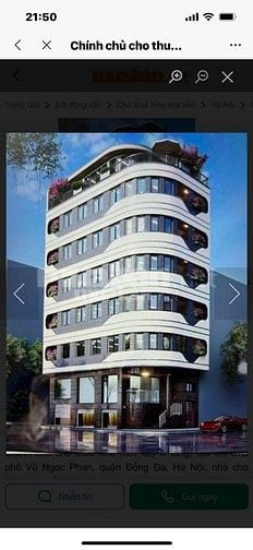  CHO THUÊ TẦNG 2 TÒA NHÀ 8 tầng CÓ THANG MÁY tại  81B phố Vũ Ngọc Phan