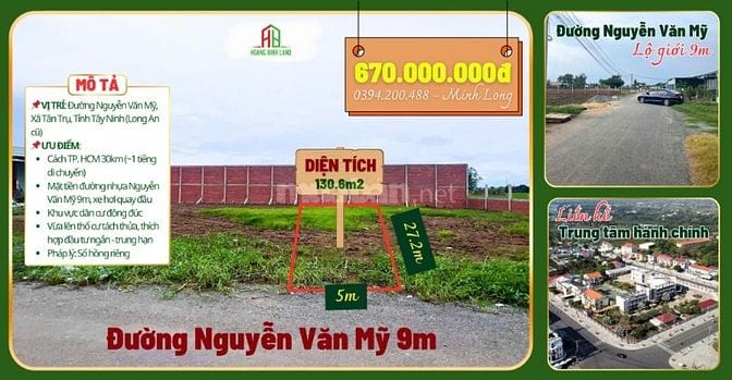 CƠ HỘI SỞ HỮU LÔ ĐẤT VÀNG NGAY TRUNG TÂM XÃ TÂN TRỤ