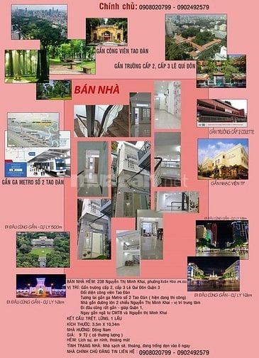 Bán nhà hẻm Nguyễn Thị Minh Khai, Phường Xuân Hòa, Quận 3, 3,6x11m