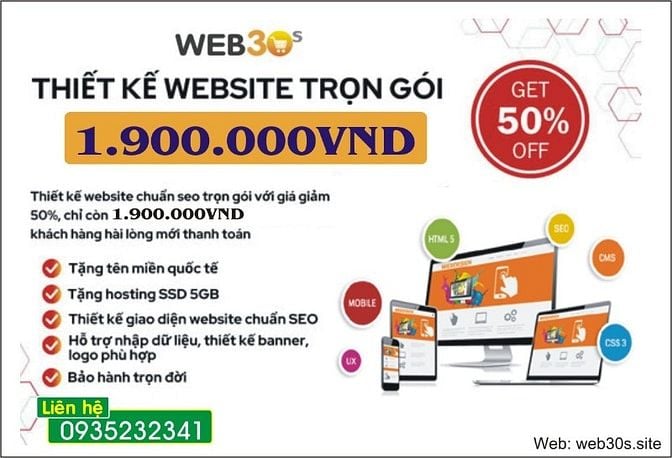 Thiết kế website theo yêu cầu chỉ 1.900.000VND