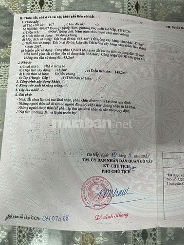 Bán lô đất 496/67 Dương Quảng Hàm P6 - Gò Vấp