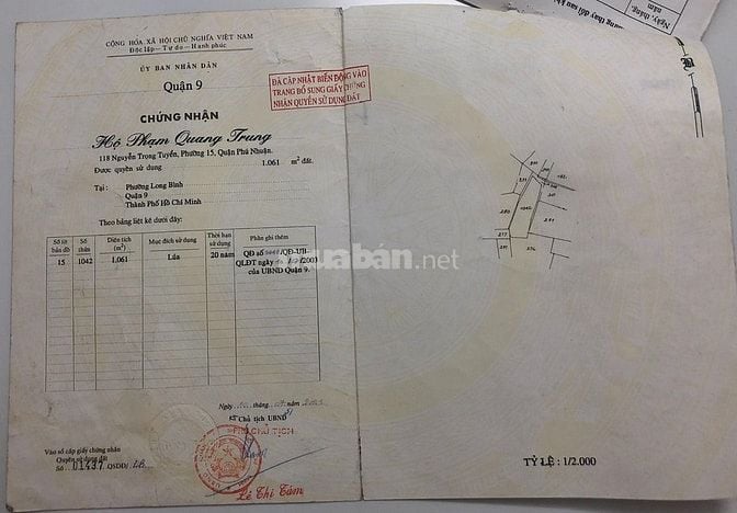 Cần bán miếng đất ở đường Nguyễn Xiển, phường Long Bình, Quận 9