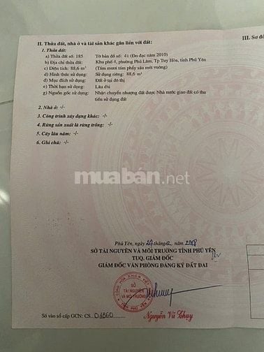 ĐẤT THỔ CƯ , PHƯƠNG PHÚ LÂM , TUY HÒA , PHÚ YÊN