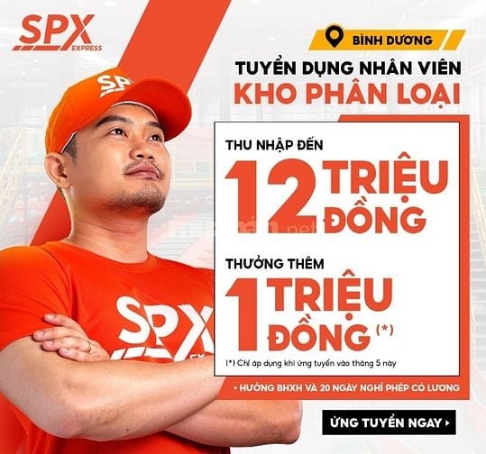 BD - Tuyến gấp 20 NV kho (Xử lý hàng hóa Shopee) - TN 12tr/tháng