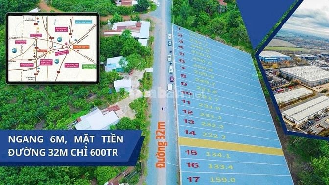Đất mặt tiền đường 32m ngay chợ trường UBND Quang Minh