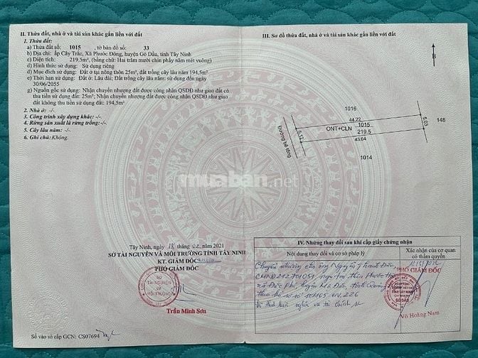 Bán Đất giá rẻ  tại Gò Dầu, Tây Ninh, ngang 10,5m, DT 440m2