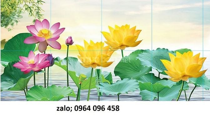 Tranh gạch 3d ốp tường hoa sen - SCX43