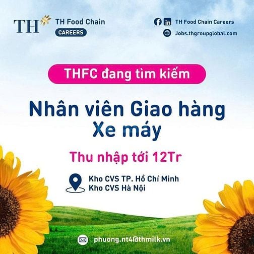 [TH TRUE MILK] TUYỂN DỤNG SHIPPER GIAO HÀNG XE MÁY