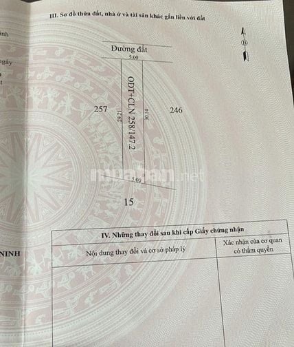 Bán đất đường Nguyễn Du thị xã Trảng Bàng Tây Ninh 147,2m2 thổ cư