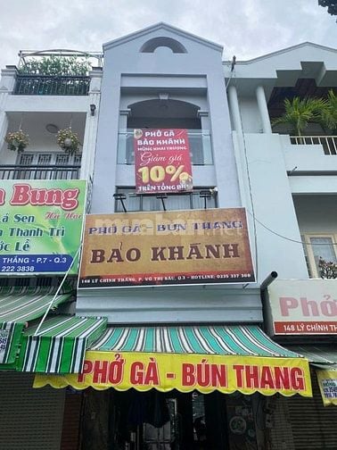 Bán nhà 2 mặt tiền Lý Chính Thắng, Q3, (DT: 3,5x14m nở hậu 53m2-4 tầng