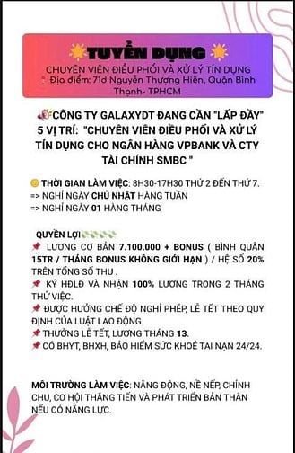 Tuyển chuyên viên quản lý tài sản qua điện thoại tại Bình Thạnh