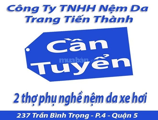 Cần Tuyển : 2 Thợ phụ nghề nệm da xe hơi -  tại : CTy Trang Tiến Thành