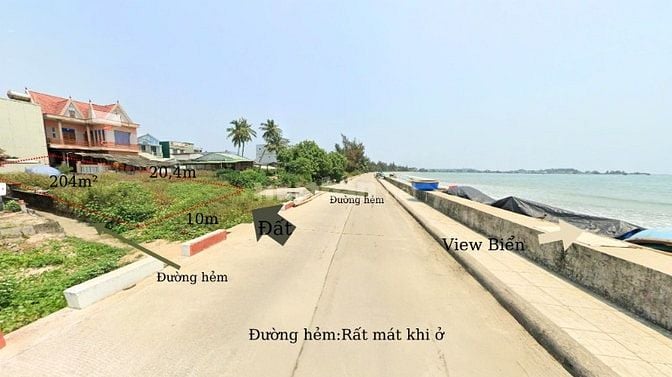 Chính chủ bán đất view sát cạnh biển mỹ khê 204m²,mặt tiền 10m,2 hẻm