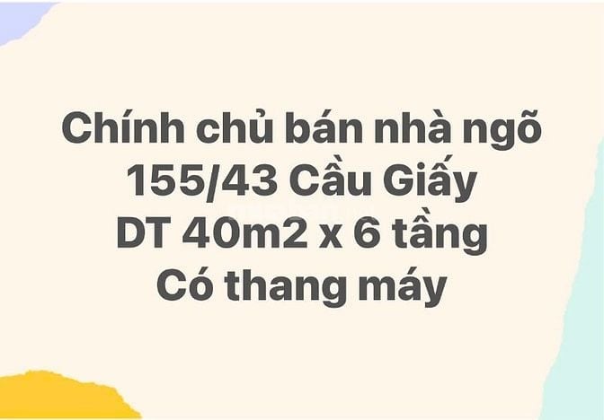 Bán nhà 6 tầng mới xây lô góc ngõ 155/43 đường Cầu Giấy