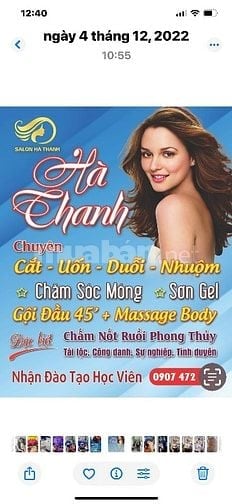Cần thợ phụ biết gội đầu , biết hoá chất càng tốt 