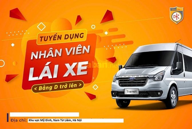 TUYỂN LÁI XE BẰNG D, E - LÀM VIỆC TẠI HÀ NỘI