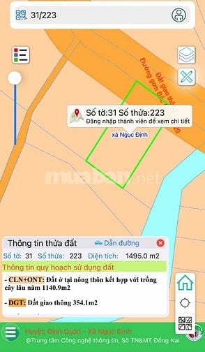 Bán đất chính chủ: xã Ngọc Định, Định Quán, Đồng Nai