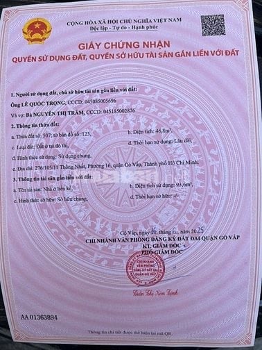 Chính chủ bán nhà hẻm xe hơi 276/105/11 Thống Nhất, phuong16, Gò Vấp