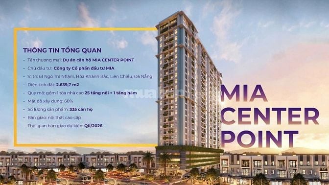 CHỈ 2 SUẤT NGOẠI GIAO VIEW BIỂN MIA CENTER POINT, CĂN HỘ TRUNG TÂM GIÁ