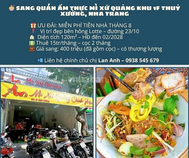 Sang quán mì xứ Quảng khu ẩm thực Thủy Xưởng – Nha Trang, miễn tiền nh