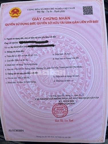Chính chủ bán nhà hẻm xe hơi 276/105/11 Thống Nhất, phuong16, Gò Vấp