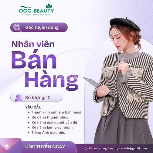 🔥 TUYỂN BỔ SUNG NHÂN VIÊN BÁN HÀNG – CHI NHÁNH MỚI MỞ 🔥