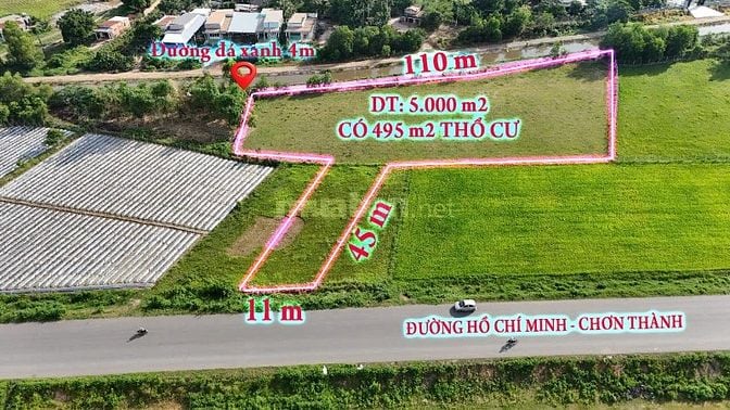 5.000 m2 đất 2 mặt tiền đường HCM, vành đai 3 Đức Hòa, Long An