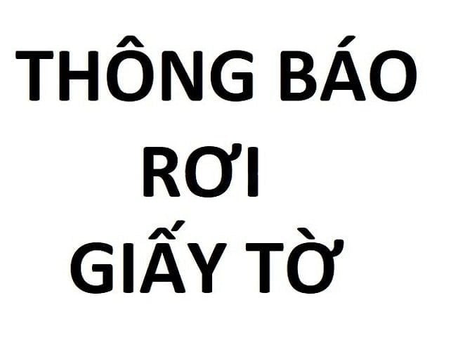 THÔNG BÁO RƠI GIẤY TỜ MÔ TÔ 2 BÁNH HONDA JA393 WAVE ALPHA