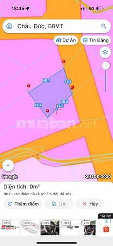 Bán đất mặt tiền nhựa 30m Trục Kim Long  - Ngãi Giao giá 300tr/m ngang