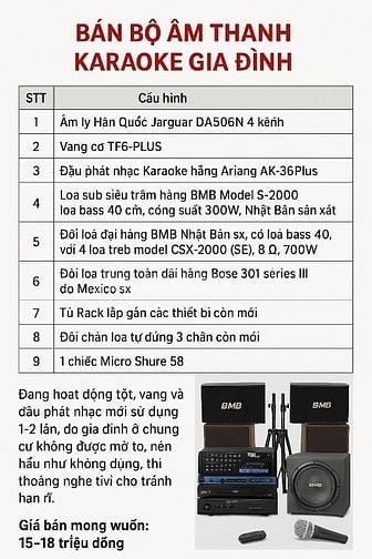 Bán bộ Karaoke gia đình đang dùng tốt, chất lượng cao.