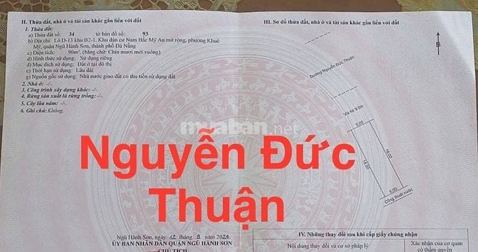 180m2/ 18 tỷ Đường Nguyễn Đức Thuận, sát bãi biển Sơn Thủy,H:Bắc 