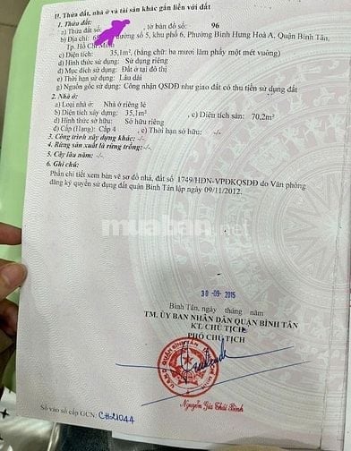 Bán nhà đường số 5, giáp nguyễn sơn tân phú