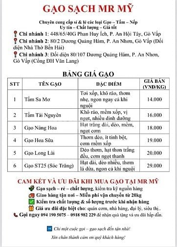 GẠO SẠCH MR MỸ Chuyên cung cấp sỉ & lẻ các loại Gạo - Tấm - Nếp Uy tín