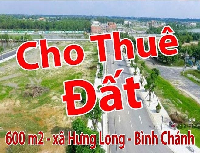 Cho Thuê Đất : xã Hưng Long - Bình Chánh - dt : 600 m2