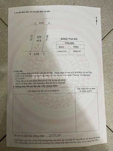 Bán nhanh đất thổ cư trục chính liên xã - ô tô đỗ cửa