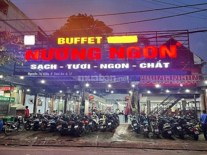 Sang nhượng quán buffet Quận 12 thuê 36,5tr- doanh thu 400-500tr/tháng