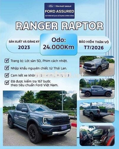 Ford Ranger 2023 Raptor 2.0L 4x4 AT - 24000 km