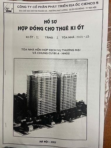 Bán Kiot12 khu 6 tòa cũ, CIENCO5  khu đô thị Thanh Hà